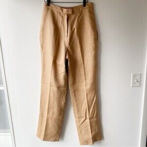 nwt vintage giorgio sant'angelo tan linen blend straight leg pant